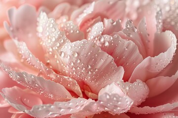 Wall Mural - Close-up of Dew-covered Pink Peony Flower