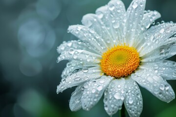 Wall Mural - Daisy with Water Droplets