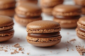 Sticker - Chocolate Macarons on Marble Surface