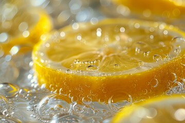 Canvas Print - Lemon Slices in Fizzy Water