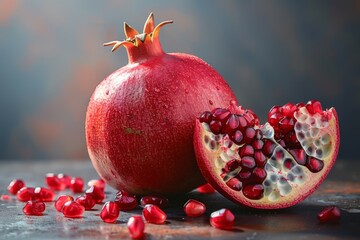 Canvas Print - Pomegranate Fruit on Table