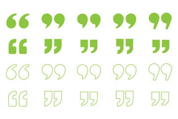 Wall Mural - quotes, quotation marks colorful isolated vector icon set.