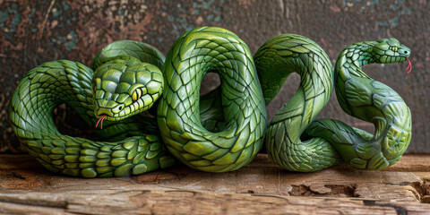 Sticker - Celebration Chinese new year with symbol of the year 2025 - green wooden snake