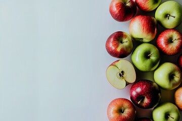 arrangement of fresh, juicy apples