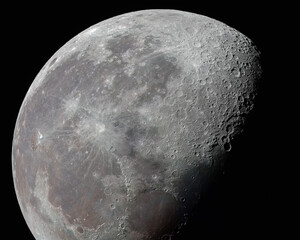 Wall Mural - deep space astrophotography using a telescope to capture earth's moon
