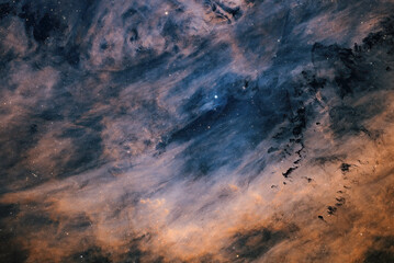 Wall Mural - deep space astrophotography using a telescope to capture the clamshell nebula sh2-199
