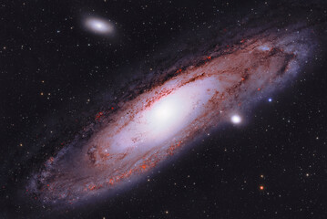 Wall Mural - deep space astrophotography using a telescope to capture the andromeda galaxy m31