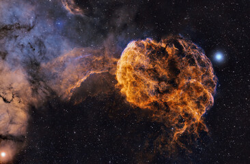 Wall Mural - deep space astrophotography using a telescope capturing the jellyfish nebula ic 443