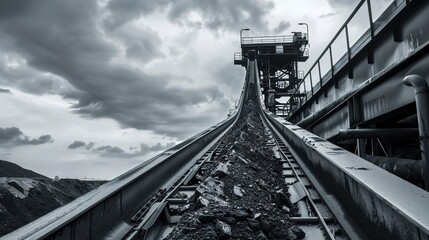 Coal Conveyor Belt in Industrial Setting