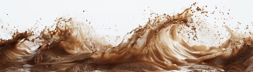 Abstract brown and white wave pattern.