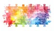 © TigerDude - Watercolor puzzle pieces, vector illustration with a white background.