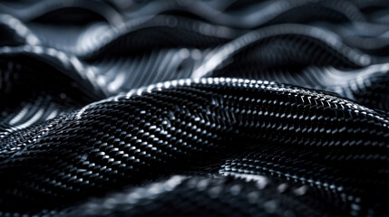 Sticker - background wave of black fiber carbon