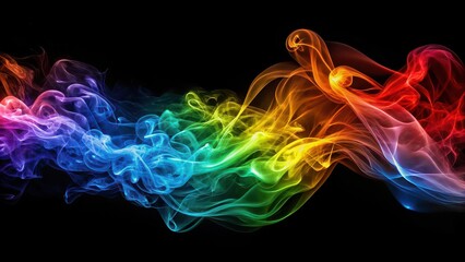 Poster - Vibrant abstract smoke trails in primary hues , colorful, vivid, modern, art, floating, swirls, vibrant, primary colors