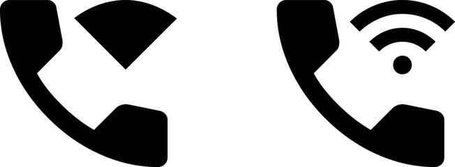 Wall Mural - wifi calling phone icon, telephone receiver symbol. simple vector illustration for web ui or mobile 