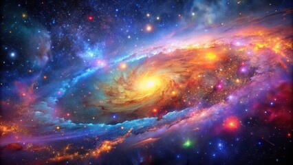 Wall Mural - Vibrant image of a stunning galaxy filled with colorful stars and nebulae, Space, astronomy, cosmic, universe, sky