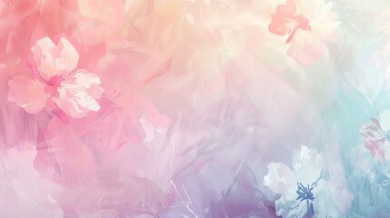 Wall Mural - A colorful background with pink and blue flowers