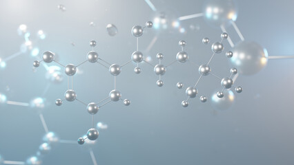 Wall Mural - terbutaline molecular structure, 3d model molecule, bricanyl, structural chemical formula view from a microscope