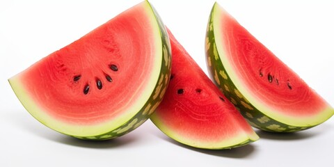 Wall Mural - Watermelon Slices on White Background