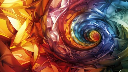 Wall Mural - a mesmerizing array of swirling colors and geometric patterns, forming a visually stunning and dynam