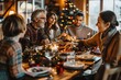 © Bijac - joyful multigenerational family gathering around a festive dining table warm lighting and candid interactions capture the essence of togetherness and celebration