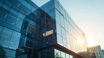 Wall Mural - contemporary building with minimalist design featuring sleek lines and angles in urban setting.