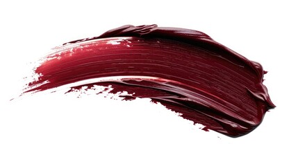 Poster - Dark red lipstick or acrylic paint smudge on a white background for beauty cosmetic design