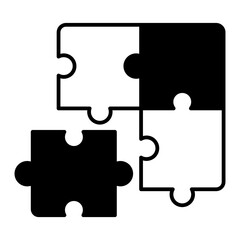 Poster - Puzzle icon. black fill icon