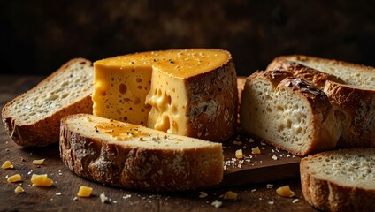 Wall Mural - bread and cheese