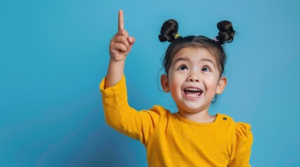 Wall Mural - The happy girl pointing