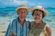 © Baba Images - Portrait of a senior couple on summer beach vacation