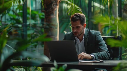 Poster - The businessman using laptop