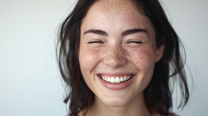 Canvas Print - The woman with a big smile