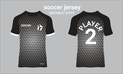 Wall Mural - Tshirt mockup abstract sport jersey design Sports Uniform black white color design.