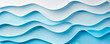 © AI_images_for_people - A cut-out paper banner with wave patterns, layered on a gradient background of blue and white, creating a serene and fluid effect.
