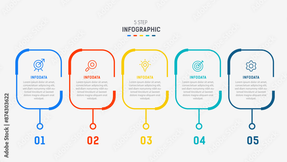 Image vectorielle Stock Five Step Infographic design element template ...