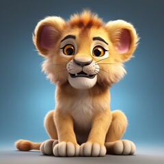 Sticker - lion cub sitting