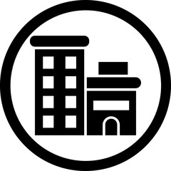 Sticker - Appartment Glyph Black Icon