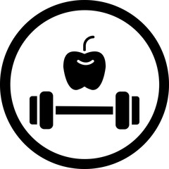 Sticker - Fitness Glyph Black Icon