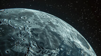 Wall Mural - detailed view of lunar surface during a close up moon eclipse