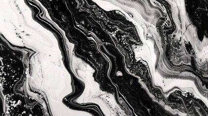 Sticker - Marble texture in colors Abstract backdrop with a hand painted black and white design Waves in acrylic and ink