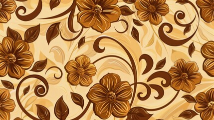 Sticker - Floral background featuring a seamless pattern of abstract elegance