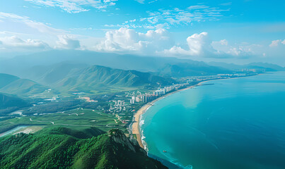 Wall Mural - view of the sea and mountains