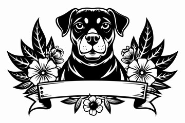 Wall Mural - dog floral t-shirt design vector illustration 