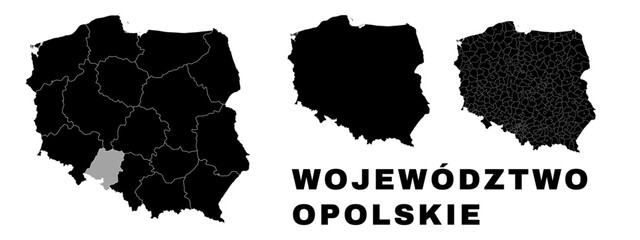 Wall Mural - Opole map, Polish state. Poland administrative provinces, boroughs, and municipalities.