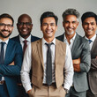 © MdRakib - Successful smiling businessmen multi ethnic business team standing