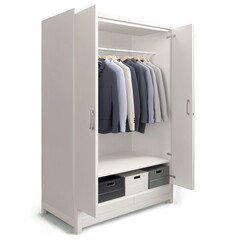 Sticker - The closet is freestanding and has four tapered legs giving it a slightly elevated and elegant look..