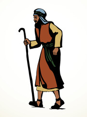 Poster - Vector drawing. Jewish man walk