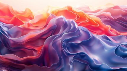 Wall Mural - Gradient Art: A 3D illustration showcasing artwork that features gradients as a prominent element