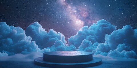 Wall Mural - a blue sky with a large cloud in the middle