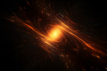 Wall Mural - abstract orange cosmos object pulsar in dark space